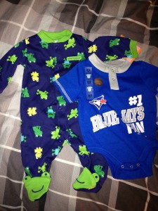 The first two clothing items that I bought for baby boy