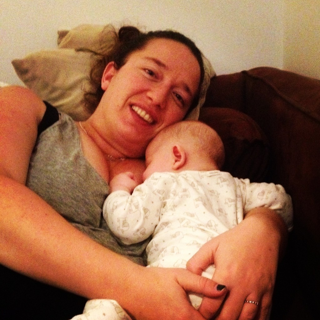 A snuggle after breastfeeding Little Dude