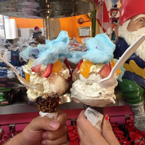 We ate ice cream every day! These cones are from Dutch Dreams